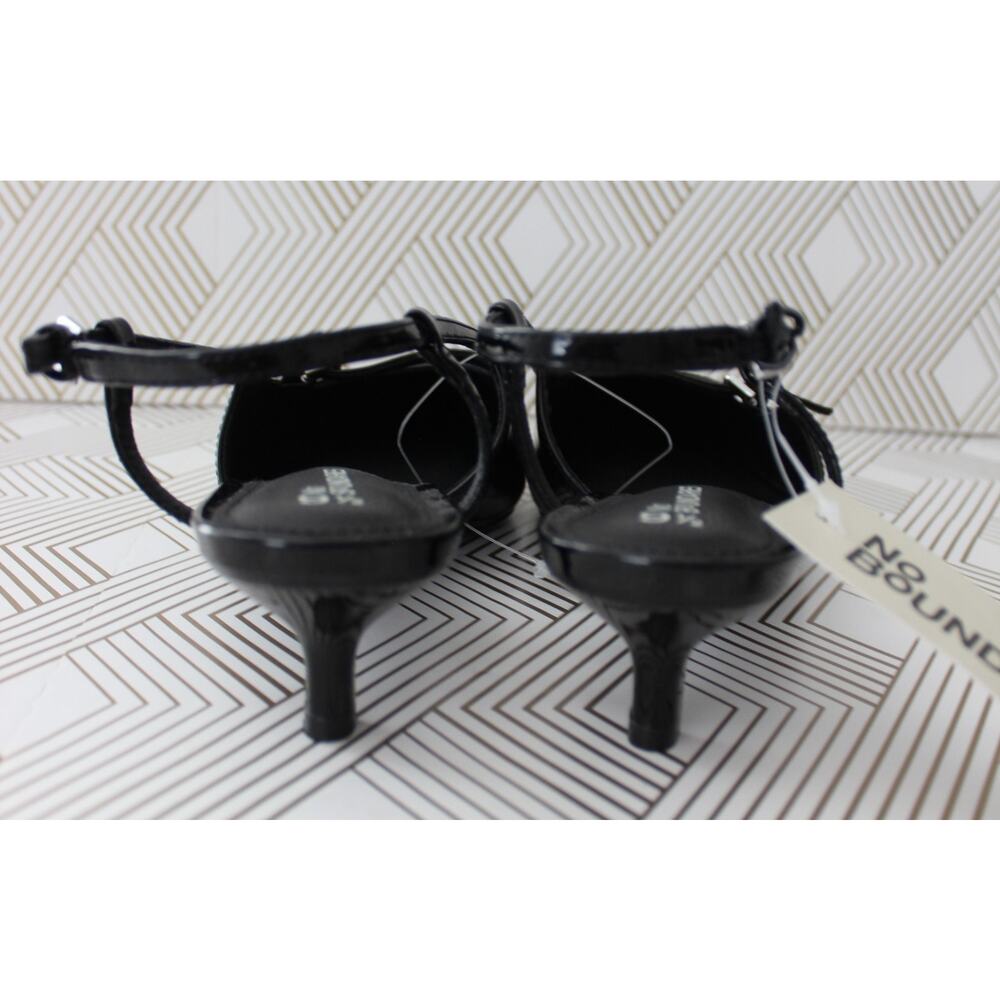 No Boundaries Womens Kitten Heel Slingbacks Black Size 9.5 New - Picture 5 of 8